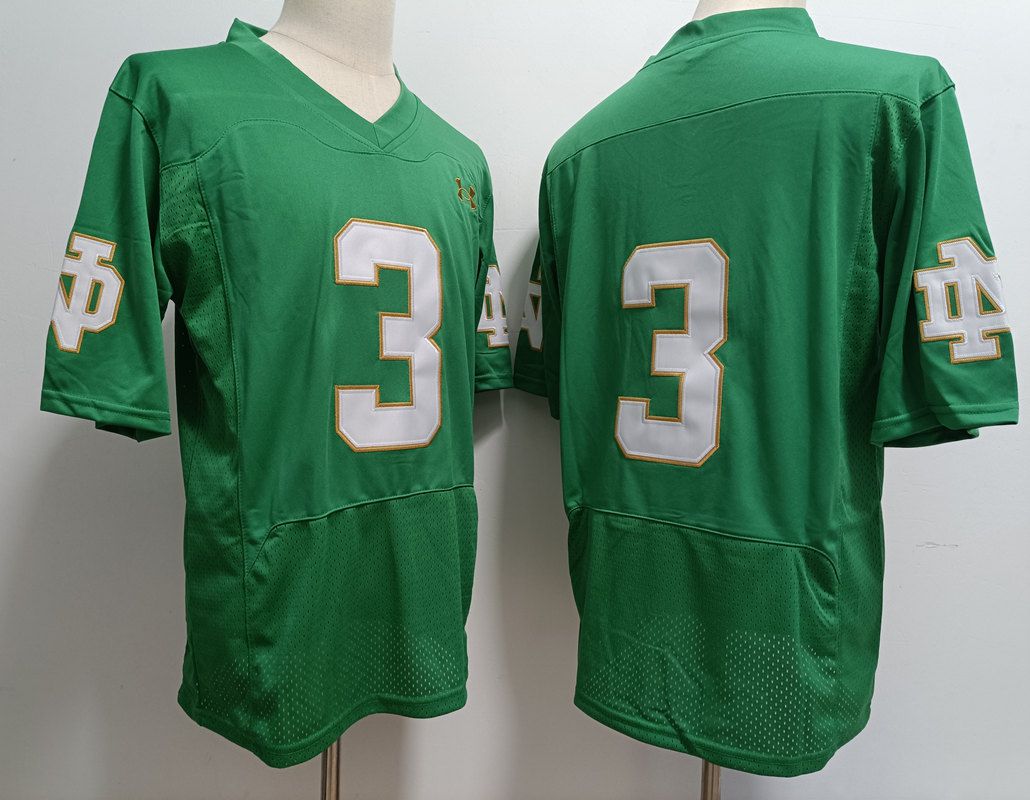 Men Norte Dame Fighting Irish #3 No Name Green Elite 2025 NCAA Jersey